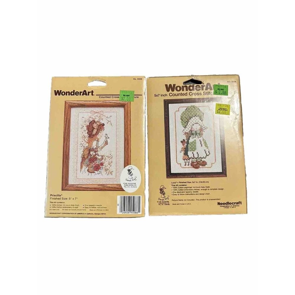 Lot of 2 Wonder Art Counted Cross Stitch Girls #5086 #5056 Crafting Embroidery